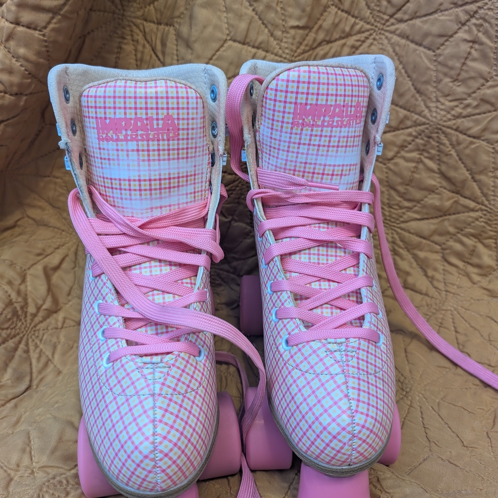 Pink Plaid Impala Roller Skates